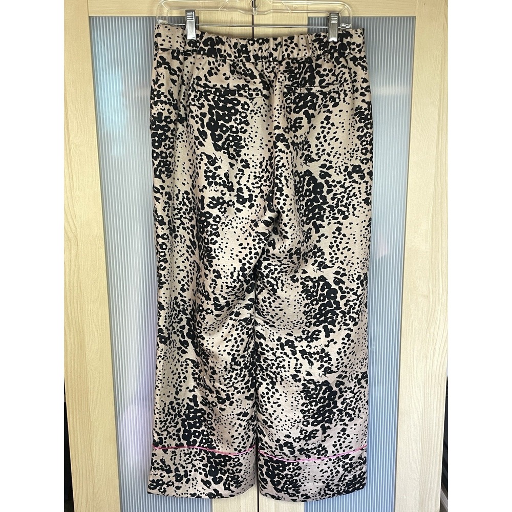 J. Crew High Rise Women's Linen Peyton Pants Leopard Sz 6 Preppy Party Resort - Picture 6 of 9